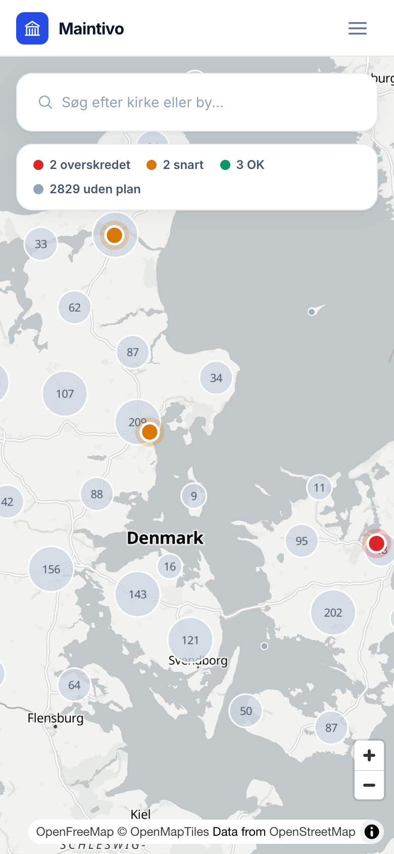 Hele landet på ét kort